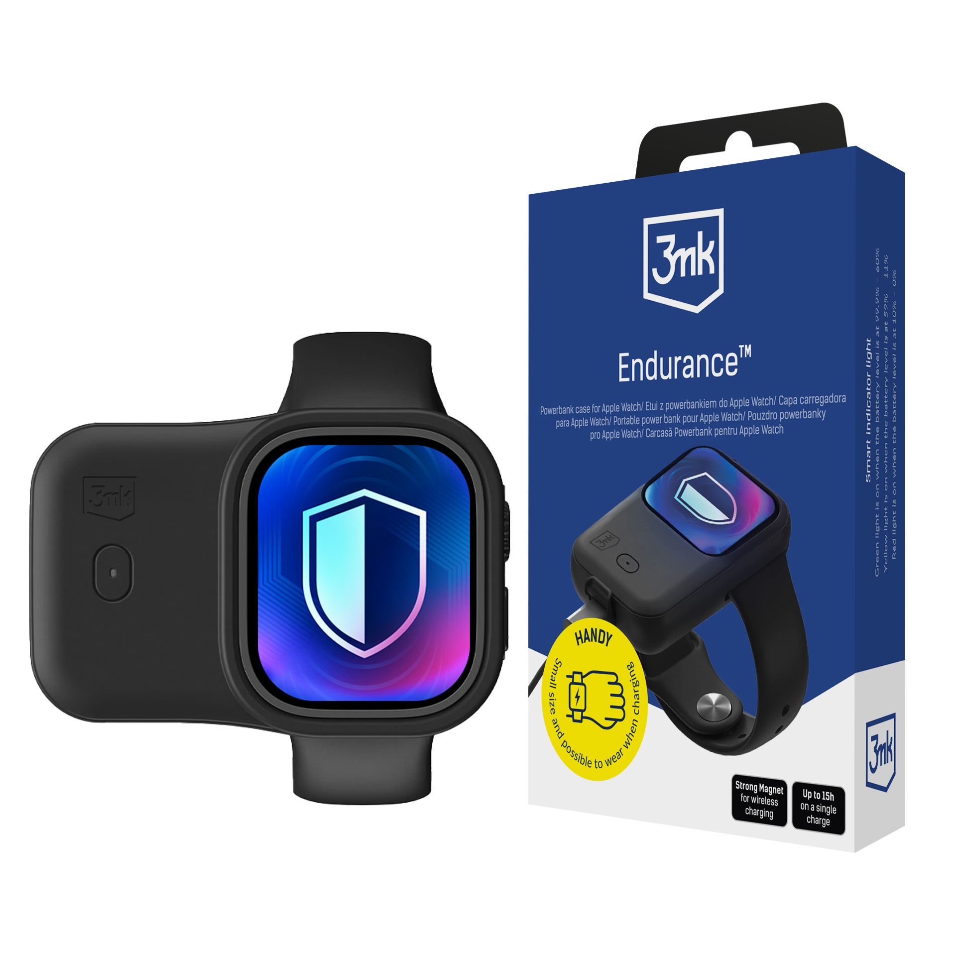 3mk "Apple Watch" 44 mm / 45 mm 2,5 W 1200 mAh USB-C maitinimo bankas - juodas