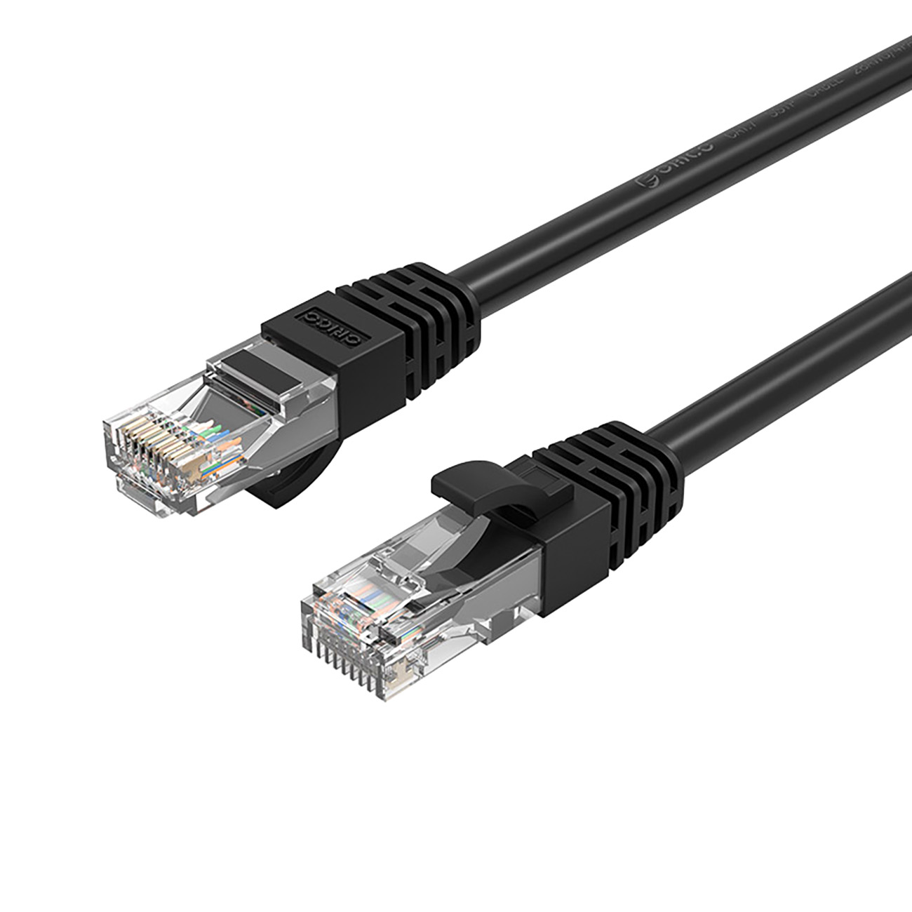 Orico PUG-C6 CAT6 1000Mbps RJ45 Ethernet tinklo kabelis LAN apvalus 40m - juoda