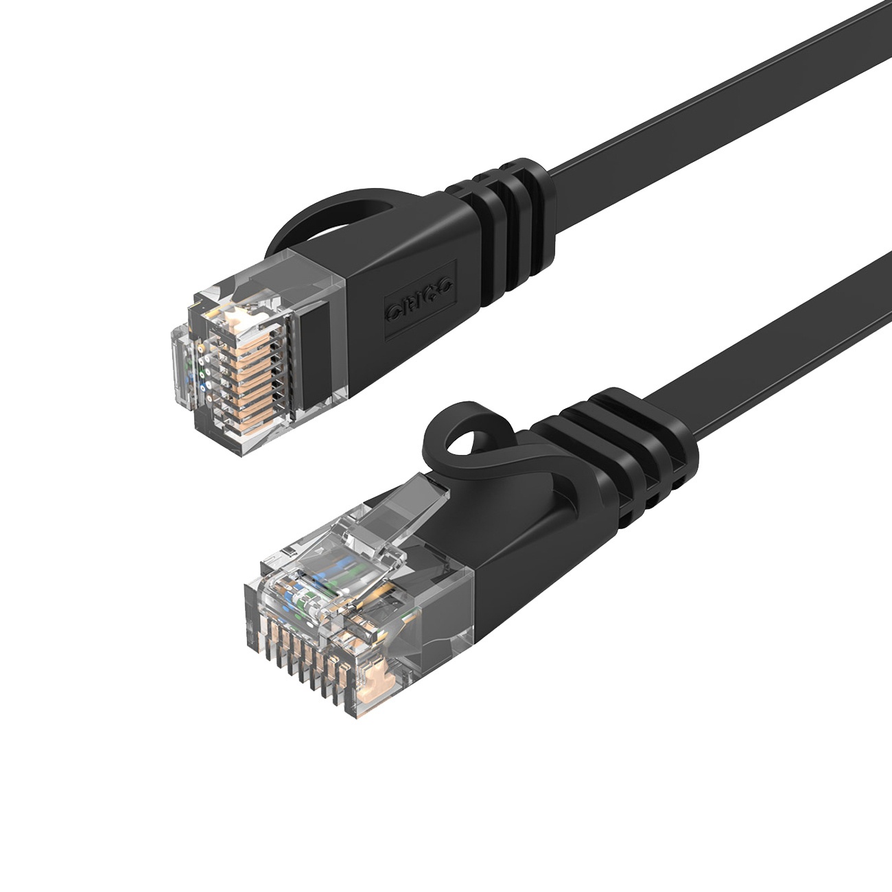 Orico PUG-C7B CAT7 10Gbps RJ45 Ethernet tinklo kabelis internetinis LAN plokščias 10m - juodas