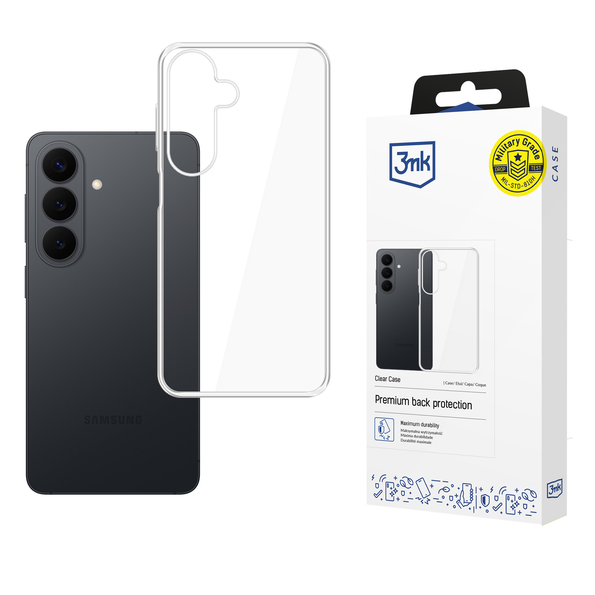 3mk „Clear Case“ dėklas, skirtas „Samsung Galaxy S26 FE“ – skaidrus