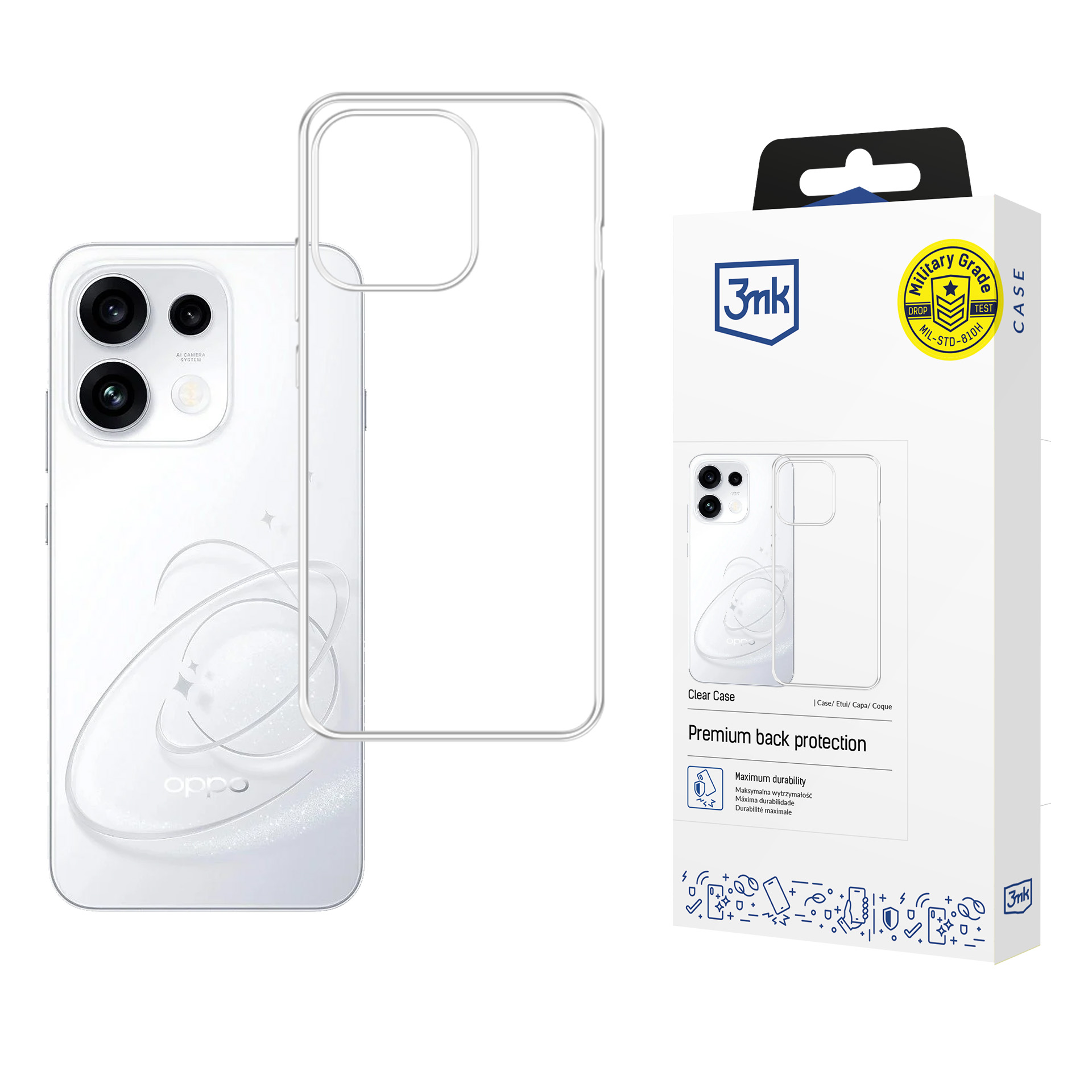 3mk „Clear Case“ dėklas, skirtas „OPPO Reno 16 F / Reno 16 FS (CPH2859)“ – skaidrus