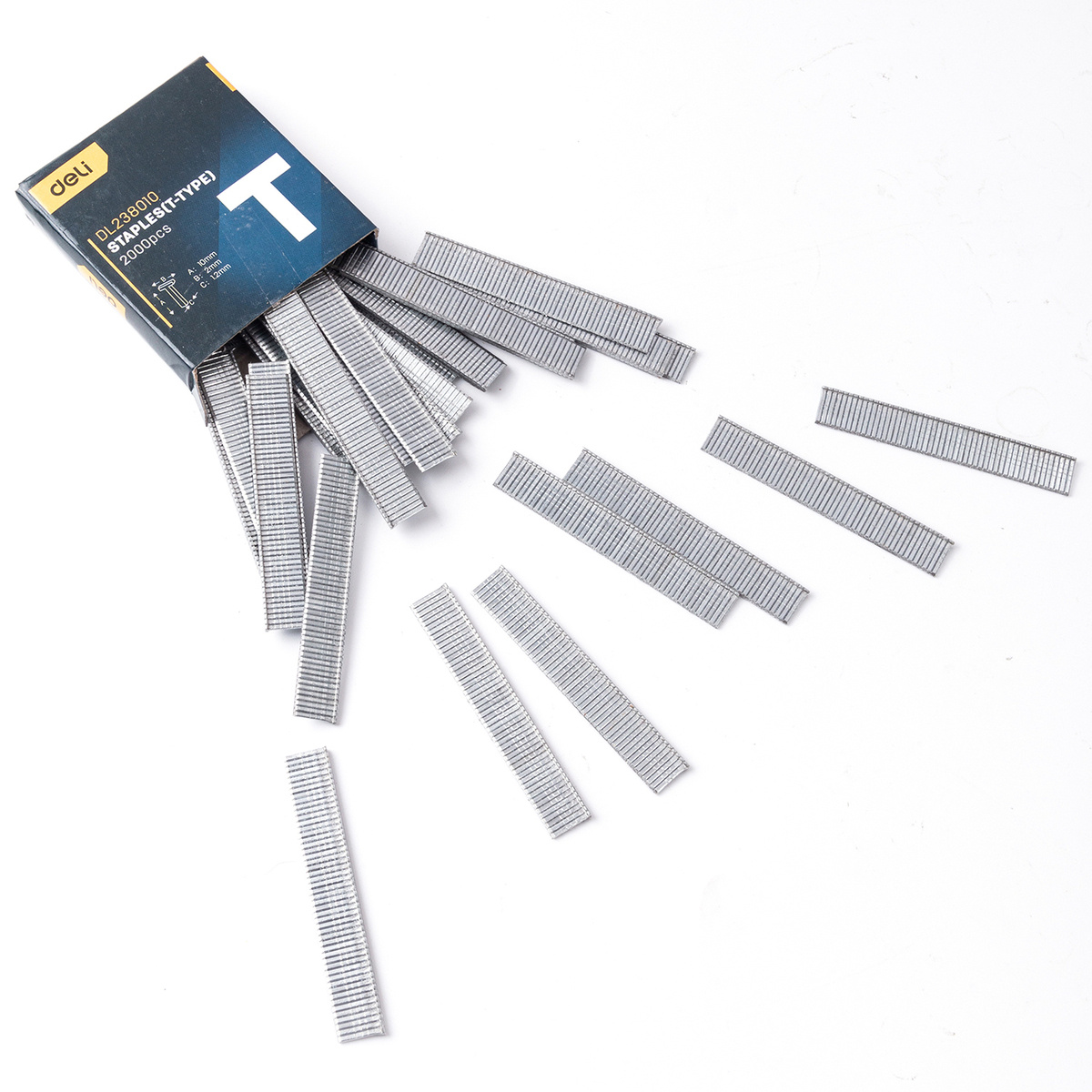 Скобы тип T Deli Tools EDL238010, 2000 шт.