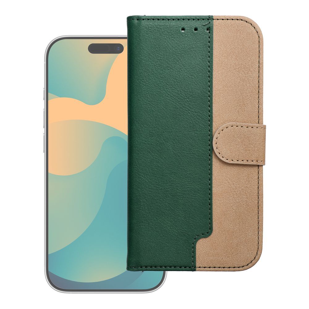 Чехол-книжка для iPhone 17 / 18 Split Book зеленый и золотой