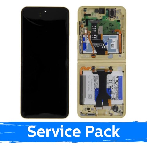 LCD Display Compatible Samsung F741 Z Flip6 (INNER) with Frame / Yellow / (Service Pack) +INCLUDING BATTERY