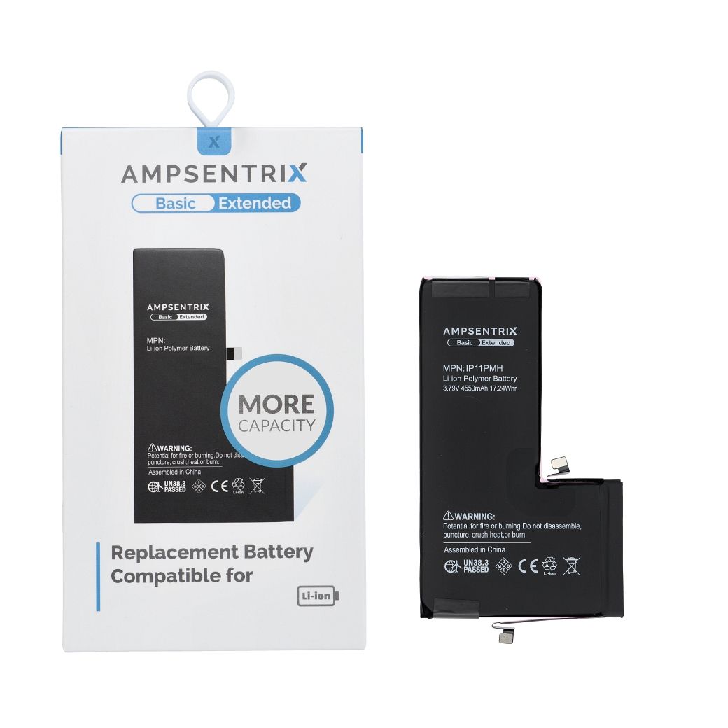 AmpSentrix Basic battery for iPhone 11 Pro Max (high capacity 4550mAh)