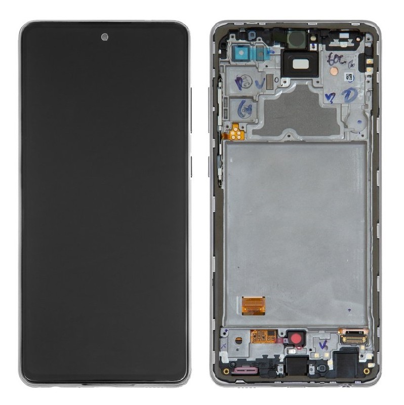 LCD screen Samsung A725/A726 A72 4G/5G with touch screen with frame White original (service pack)