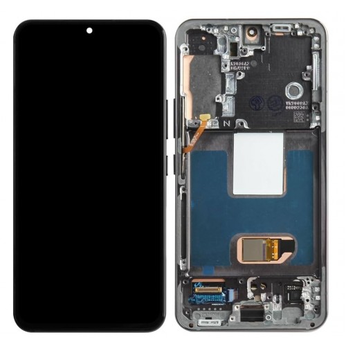 Ekranas skirtas Samsung S901 S22 su rėmeliu / Phantom Black (Graphite) / HQ