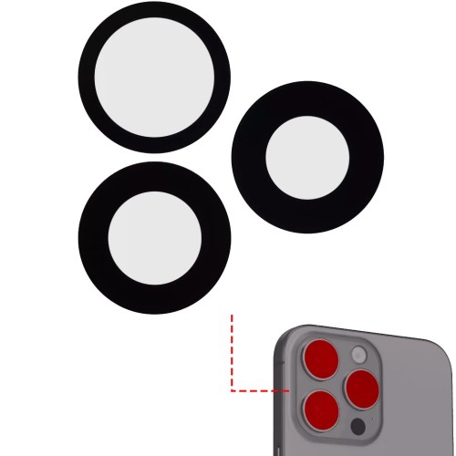 Rear Camera Lens Compatible With Apple iPhone 16 Pro / 16 Pro Max Back camera lens (3pc) / PREMIUM /