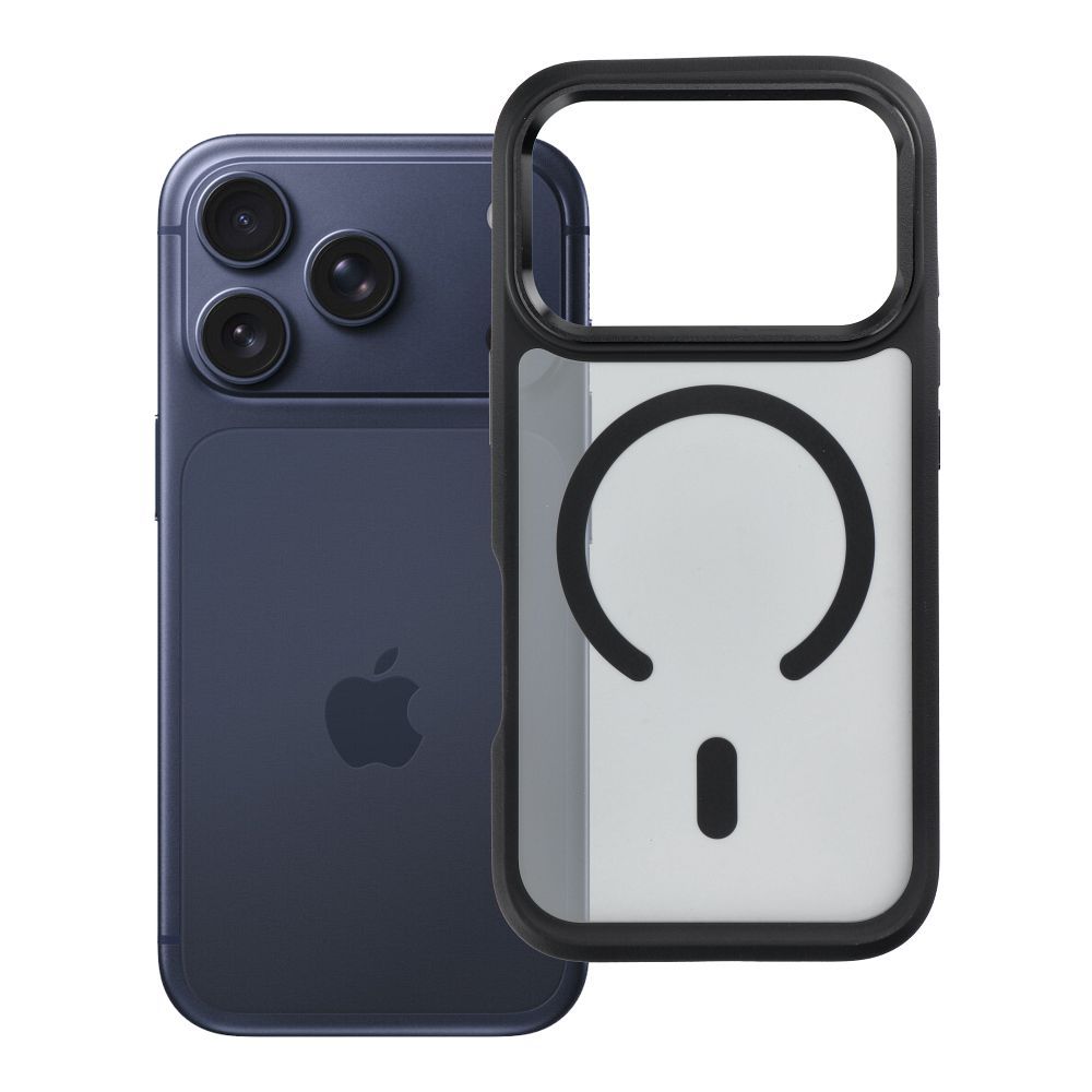 Чехол для iPhone 17 Pro / 18 Pro (низкий край камеры) Forcell F-Protect Smoke Hybrid Premium совместимый с MagSafe черный