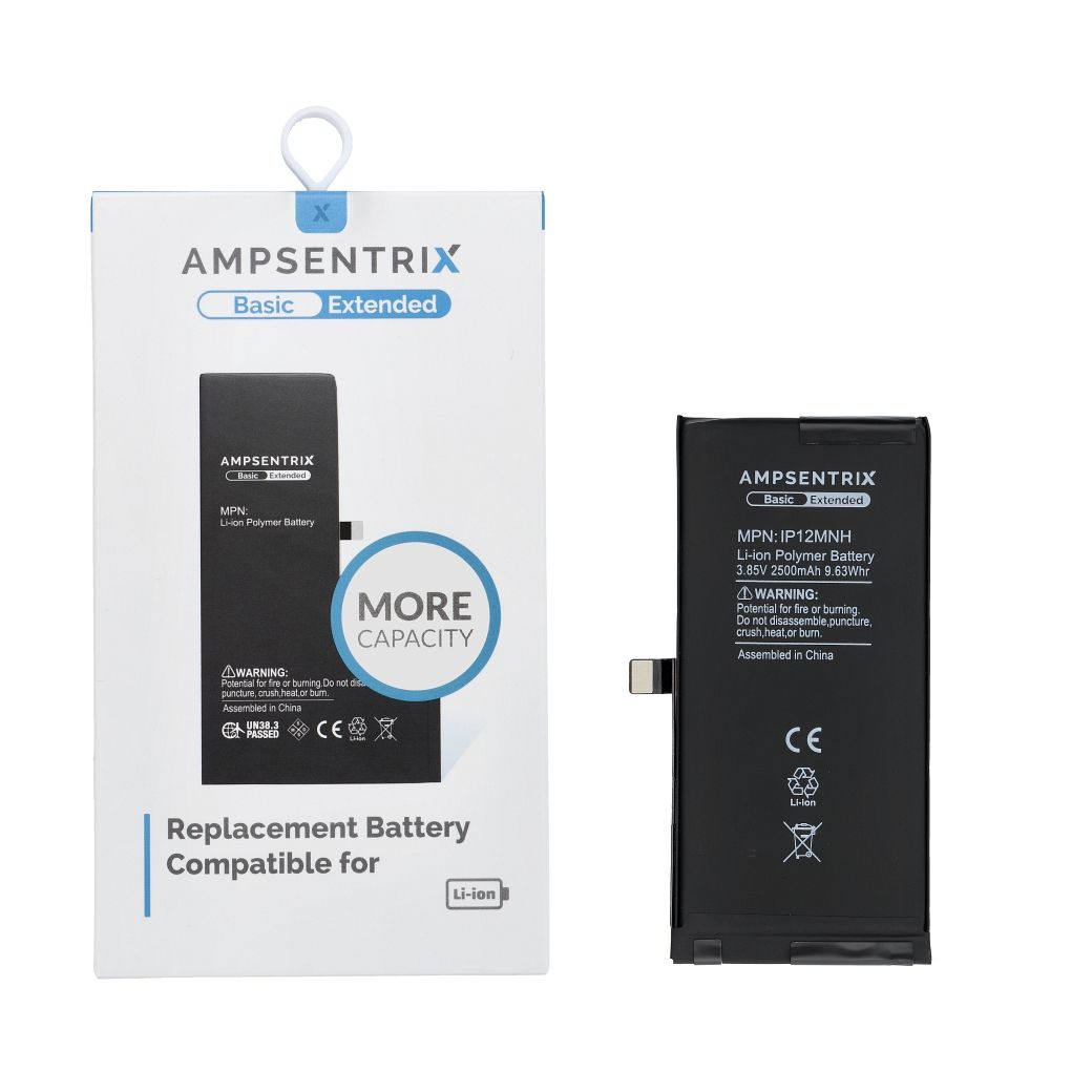 AmpSentrix Basic battery for iPhone 12 Mini (high capacity 2500 mAh)