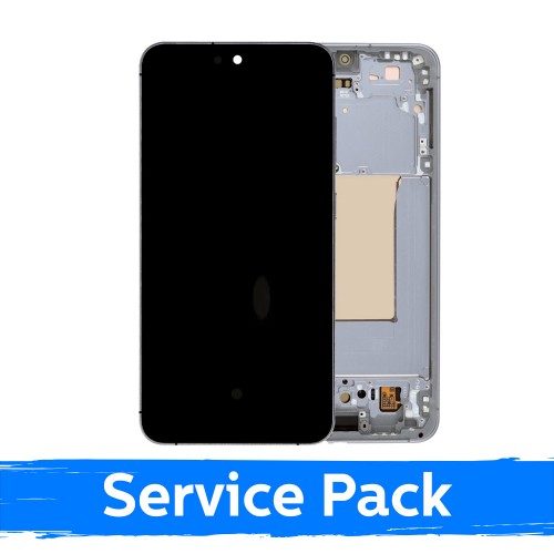 LCD Display Compatible Samsung S731 S25 FE with Frame / White / (Service Pack)
