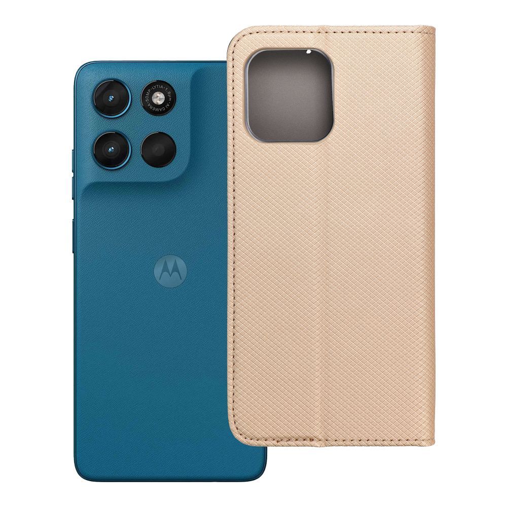 SMART CASE Book dėklas skirtas Motorola G57 POWER - auksinis