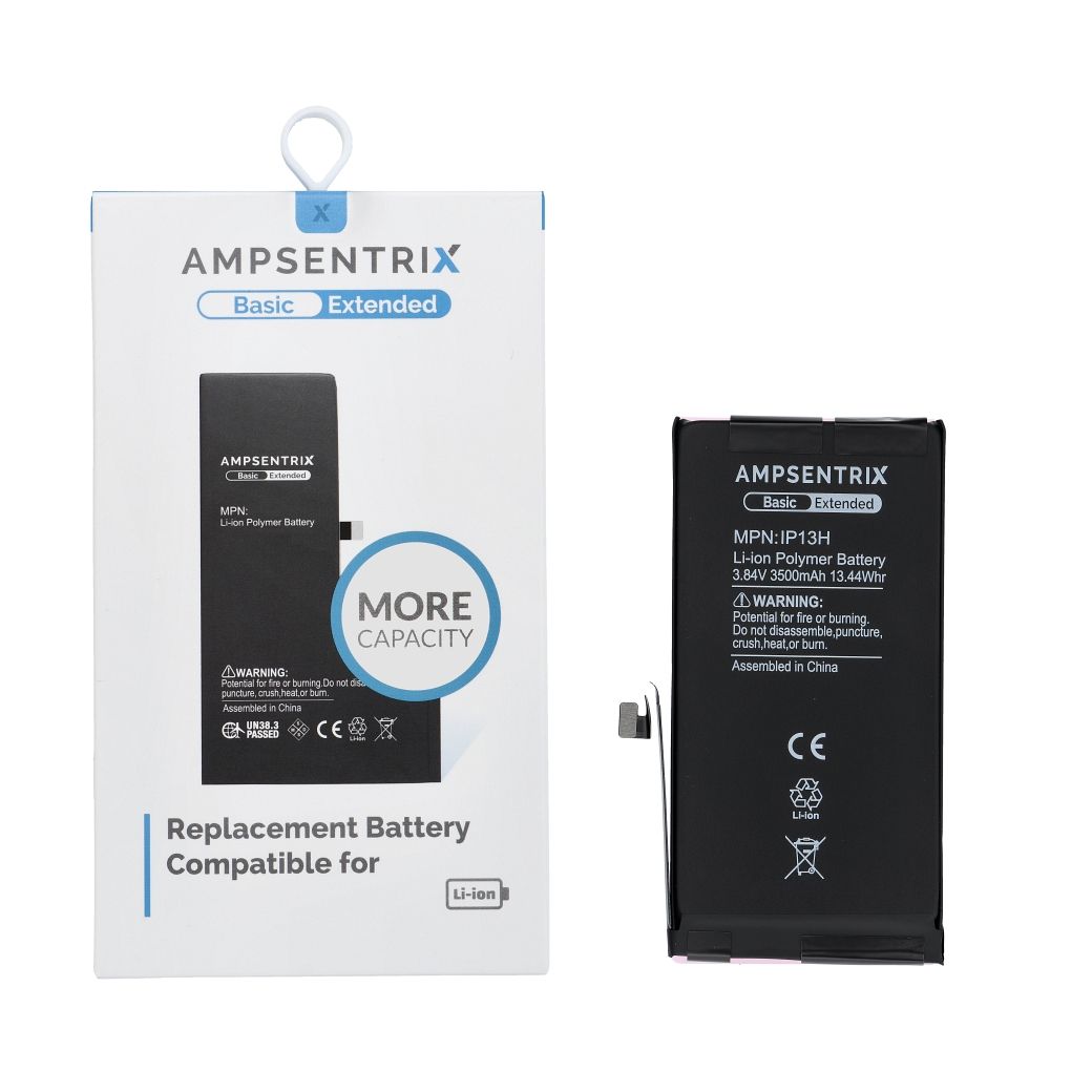 AmpSentrix Basic battery for iPhone 13 (high capacity 3500 mAh)