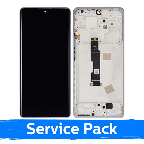 Ekranas skirtas Xiaomi Redmi Note 14 Pro 4G su rėmeliu / Aurora Purple / (Service Pack)