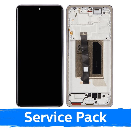 Ekranas skirtas Xiaomi Redmi Note 14 Pro+ 5G su rėmeliu / Lavender Purple / (Service Pack)