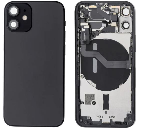 Battery cover iPhone 12 mini Black with NFC charging flex, microphone original (used Grade B)