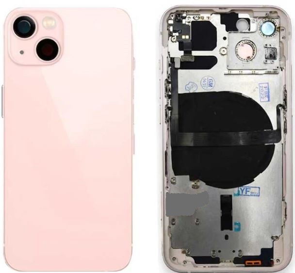 Задняя крышка аккумулятора iPhone 13 Pink с NFC шлейфом зарядки, микрофоном оригинал (б/у Grade B)