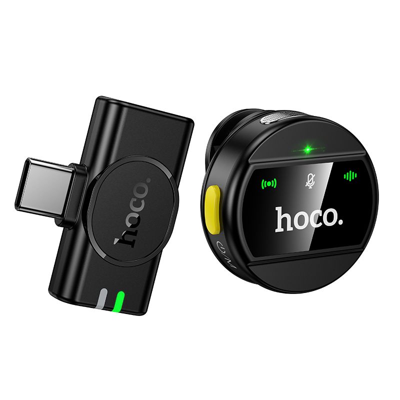 Belaidis mikrofonas USB C Hoco L21 juodas