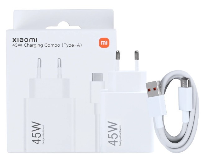 Įkroviklis originalus Xiaomi (BHR8297CN) 45W + type-C kabelis baltas su įpakavimu