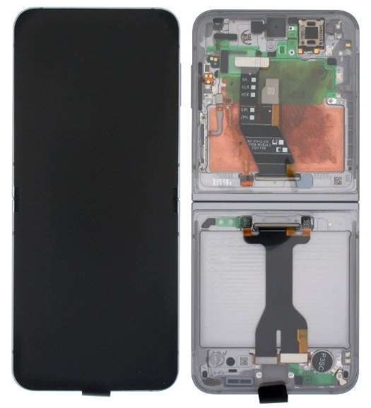 Ekranas Samsung F741 Z Flip6 5G su lietimui jautriu stikliuku vidinis (Inner) Silver originalus (service pack)