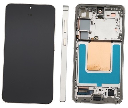 LCD экран Samsung S921 S24 с сенсорным экраном и рамкой Marble Grey оригинал (в сборе service pack)