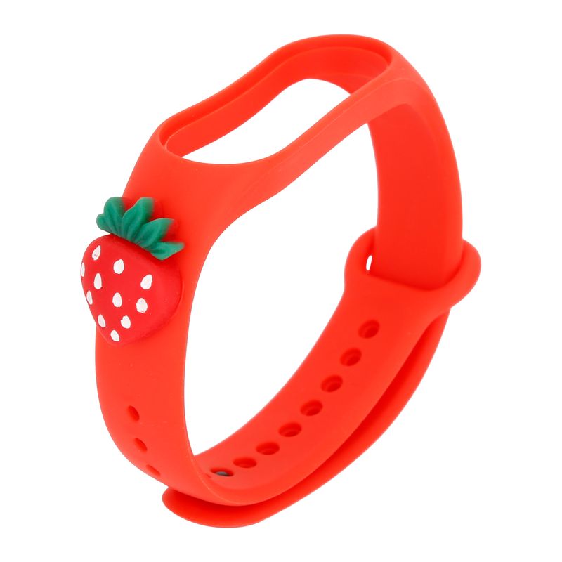 Детский ремешок Smart Band M5/M6/M7 красная клубника