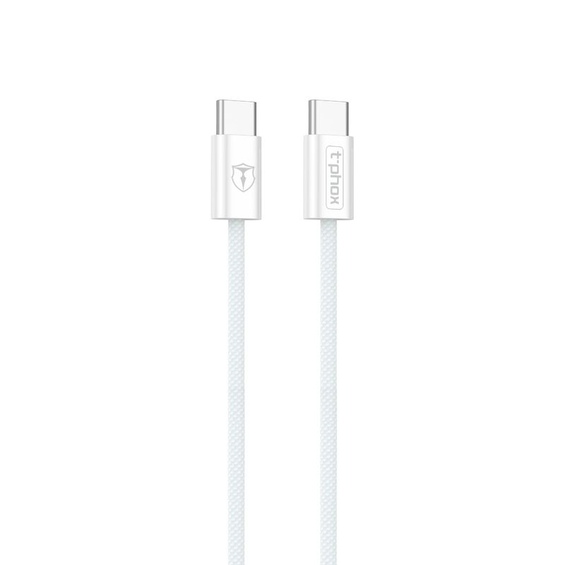 T-PHOX КАБЕЛЬ СЕРИИ CC15 USB-C/USB-C 60W 3A БЕЛЫЙ