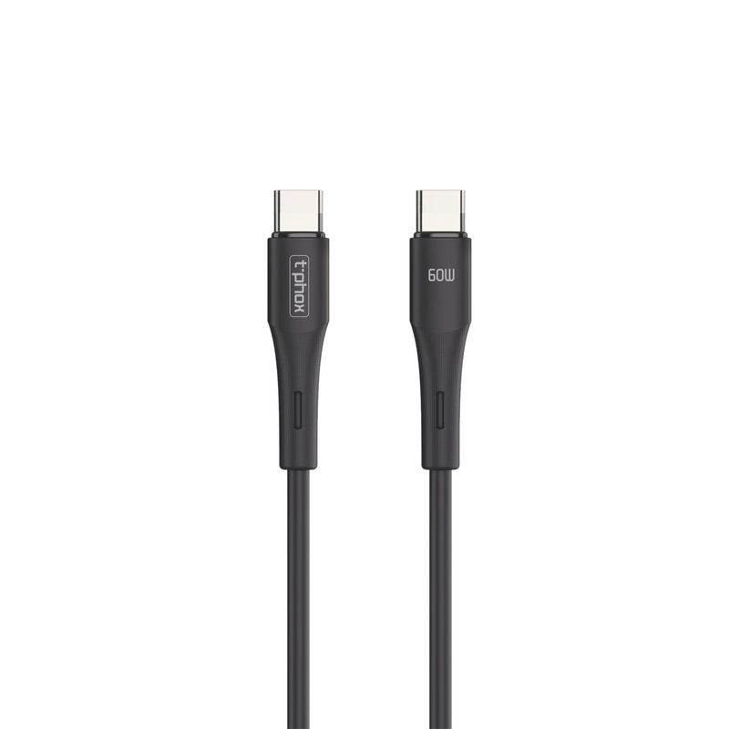 T-PHOX КАБЕЛЬ GENTLE USB-C/USB-C 60W ЧЕРНЫЙ