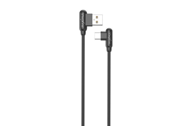 Кабель MX CORNER быстрая зарядка Type-C 2.4A/1M/черный угловой
