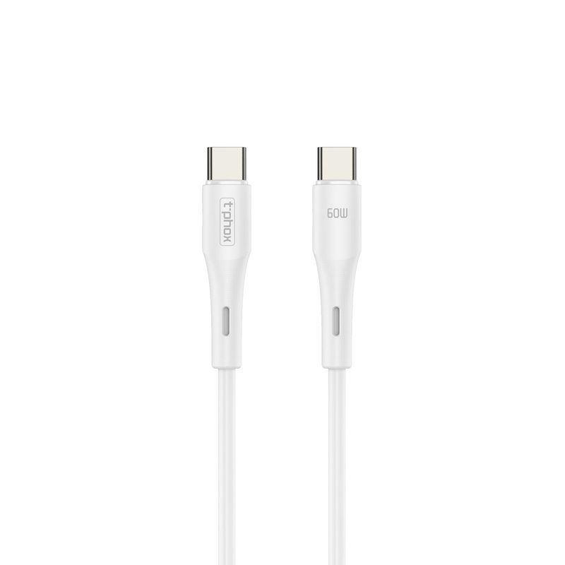 T-PHOX КАБЕЛЬ GENTLE USB-C/USB-C 60W 1M БЕЛЫЙ