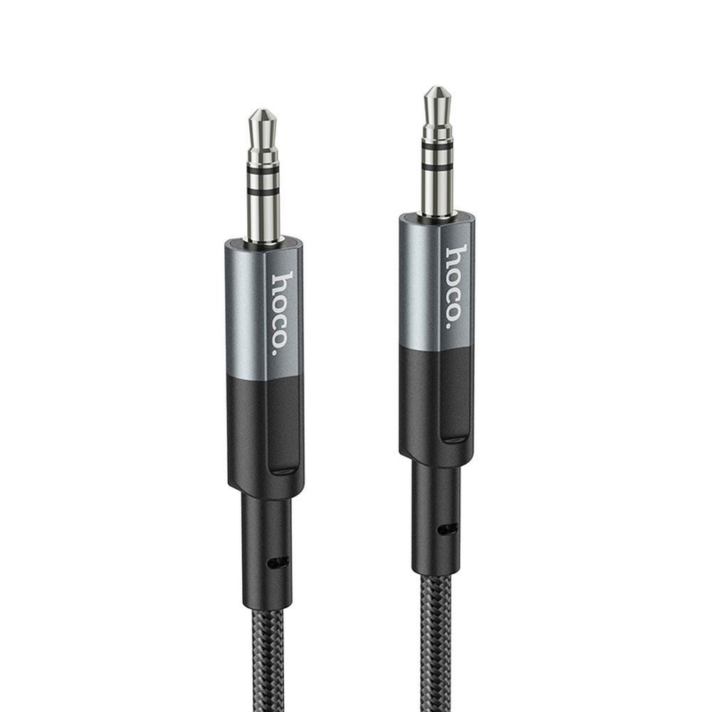 Laidas AUX Jack 3,5 mm į Jack 3,5 mm Hoco 1 m UPA23 metalinis pilkas