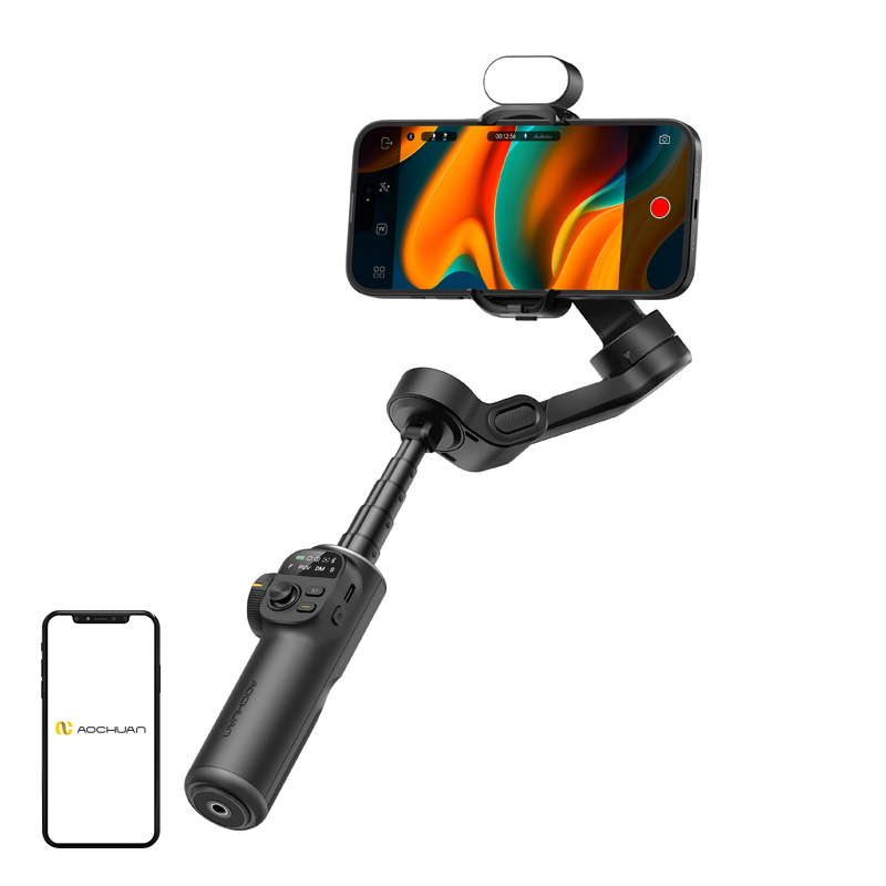 AOCHUAN X2 stabilizatorius su RGB apšvietimu (juodas)
