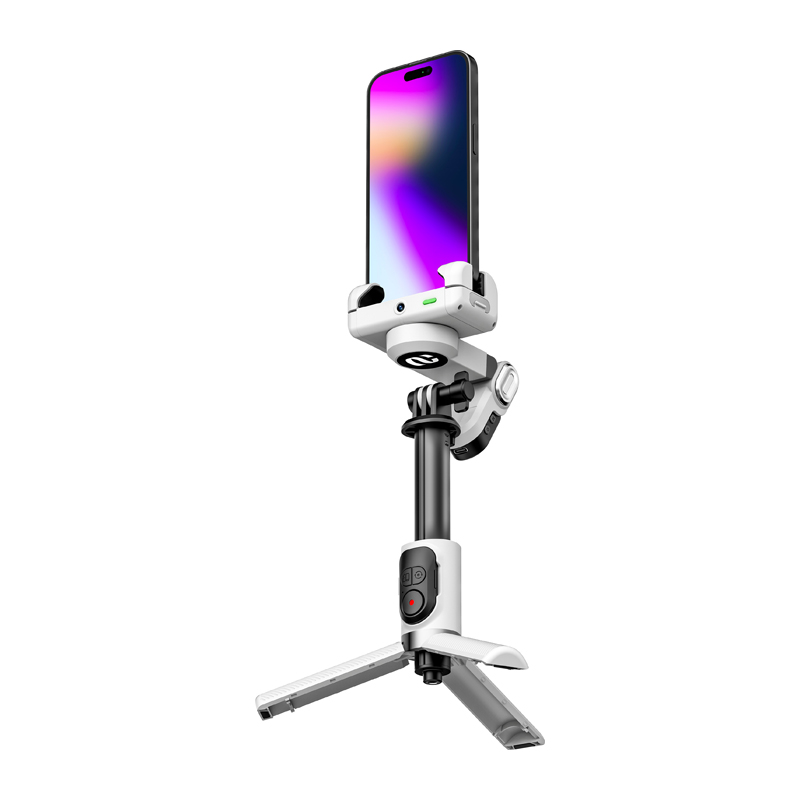AOCHUAN M1 Pro stabilizatorius su RGB apšvietimu (baltas)
