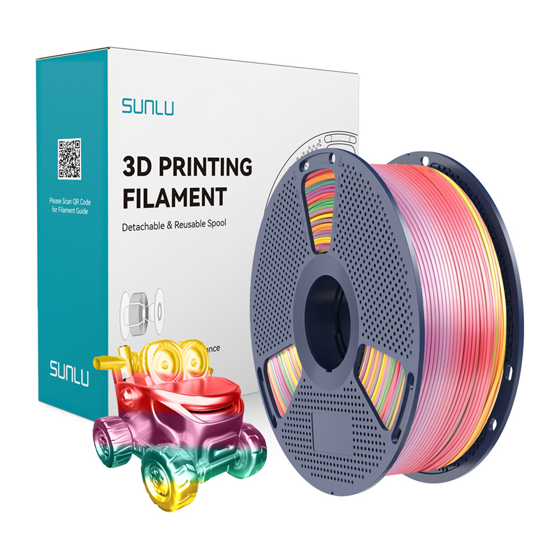 Sunlu PLA+ Silk filamentas (Rainbow 01)