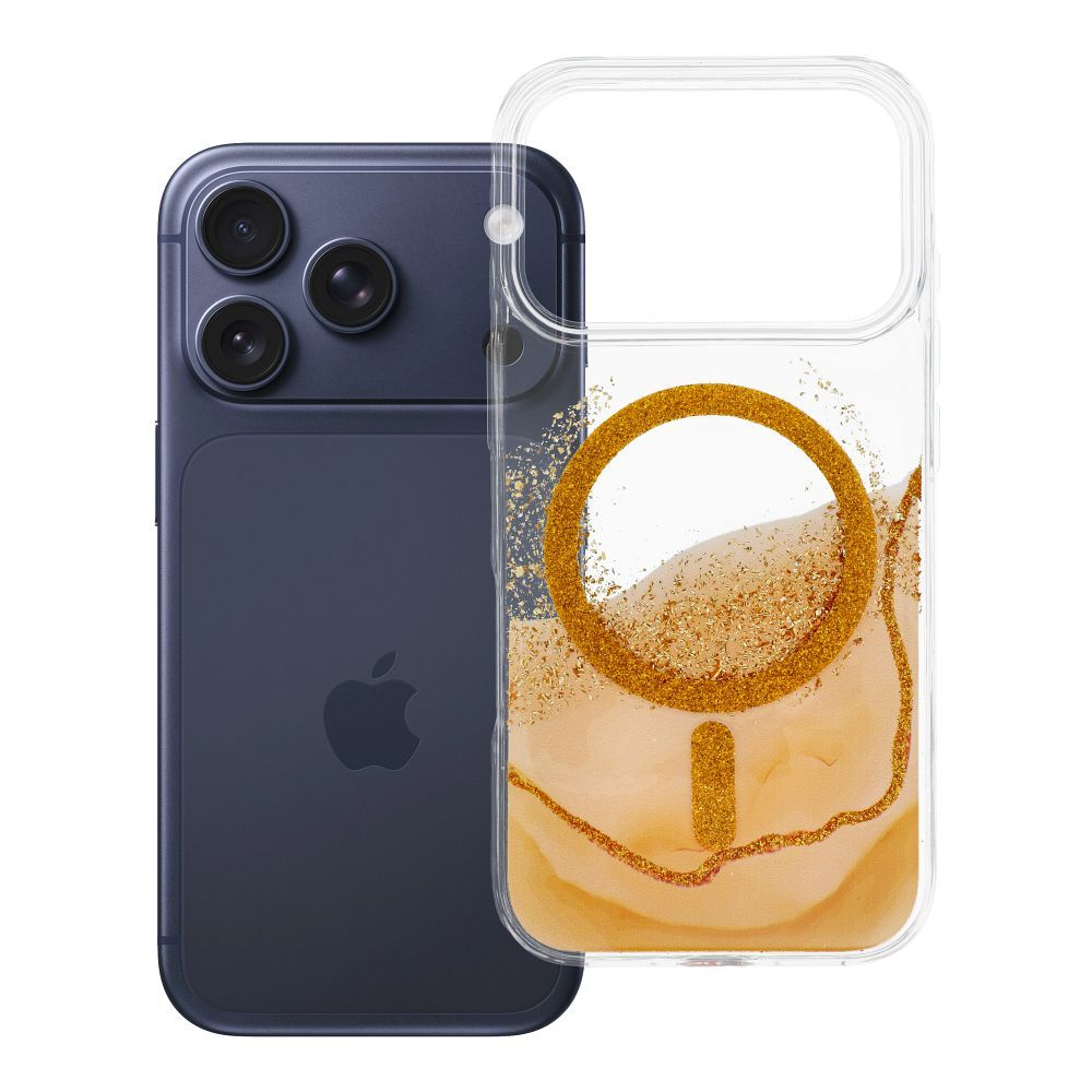 Чехол iPhone 17 Pro / 18 Pro (низкий край камеры) Golden совместимый с MagSafe золотой