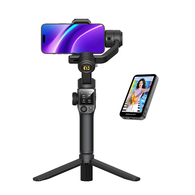 AOCHUAN S3 stabilizatorius su papildomu ekranu (juodas)