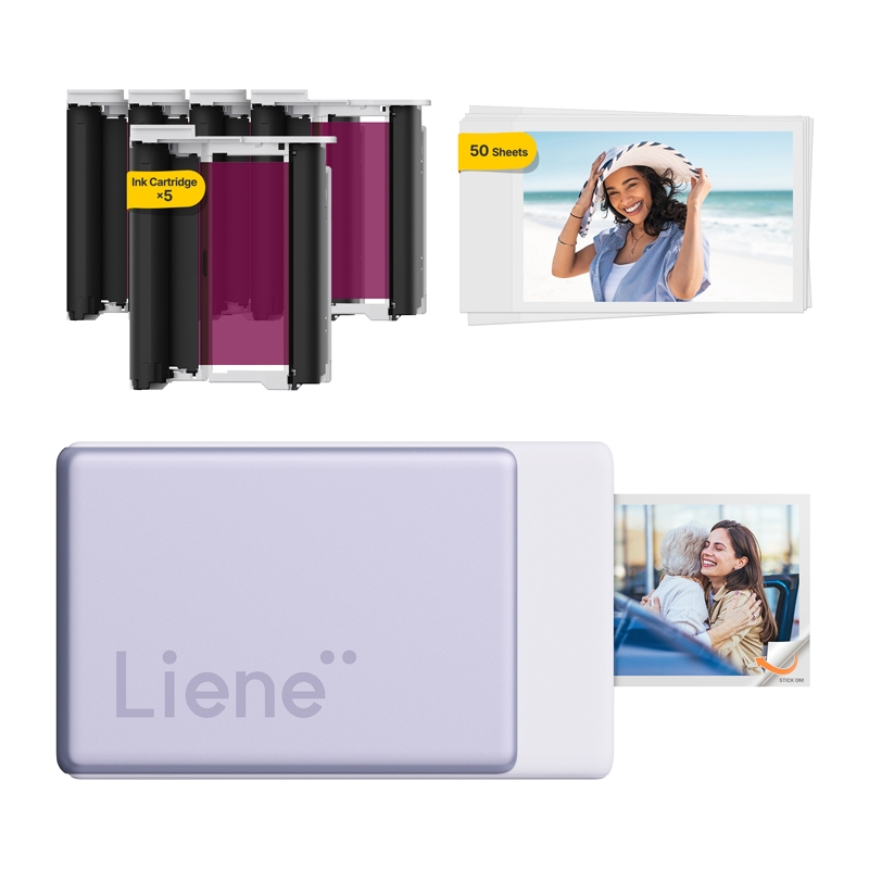 LIENE Pearl N200 Pro 2x3" nešiojamas nuotraukų spausdintuvas (violetinis)