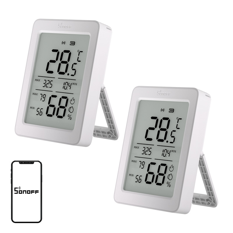 SONOFF ZigBee SNZB-02DR2 temperatūros ir drėgmės jutiklis, 2 vnt.