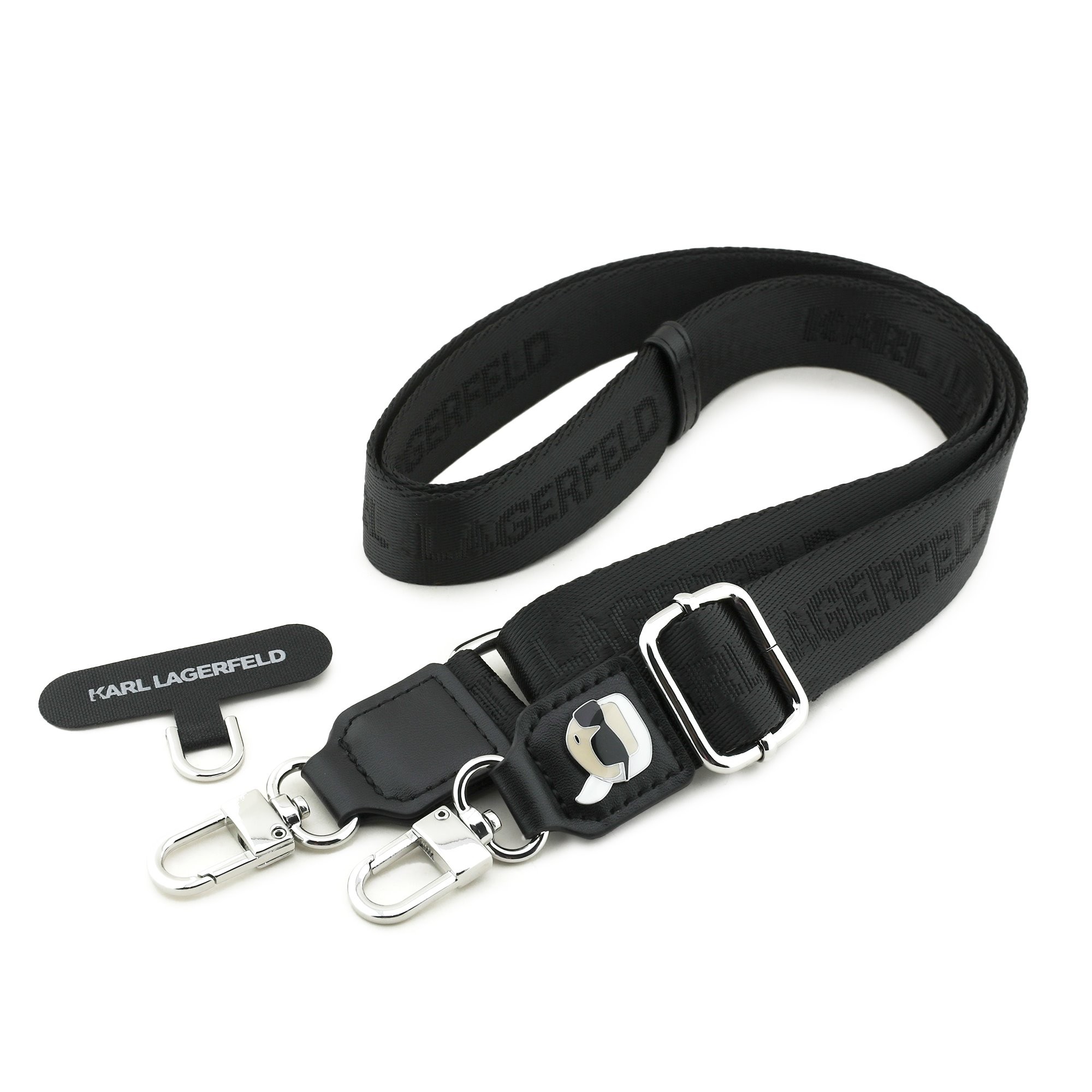 Dirželis telefonui Karl Lagerfeld Universal Crossbody Strap Karl Patch juodas