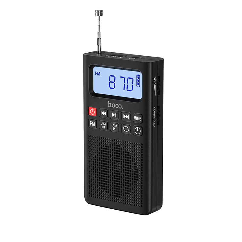 Radijo imtuvas Hoco (HI51) FM AM Bluetooth (700mAh 3w) juodas