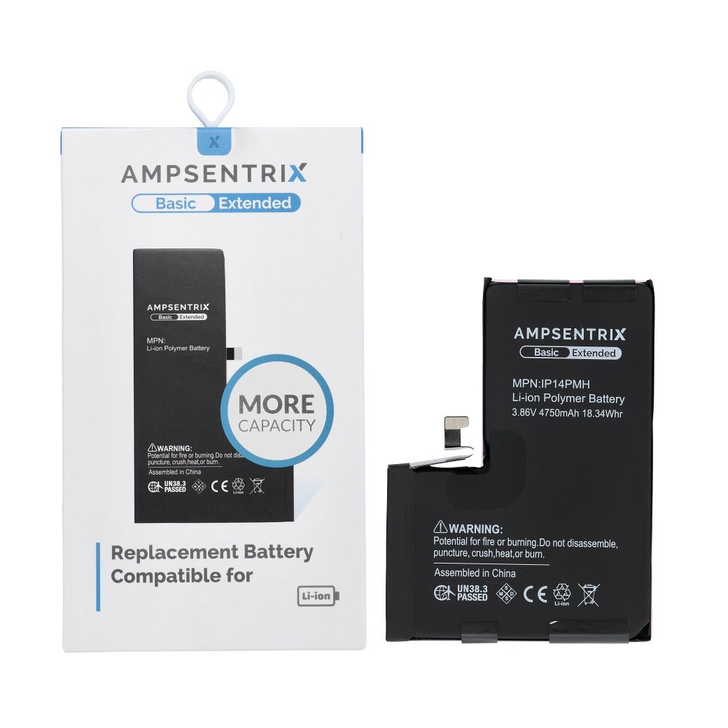 AmpSentrix Basic battery for iPhone 14 Pro Max (high capacity 4750 mAh)