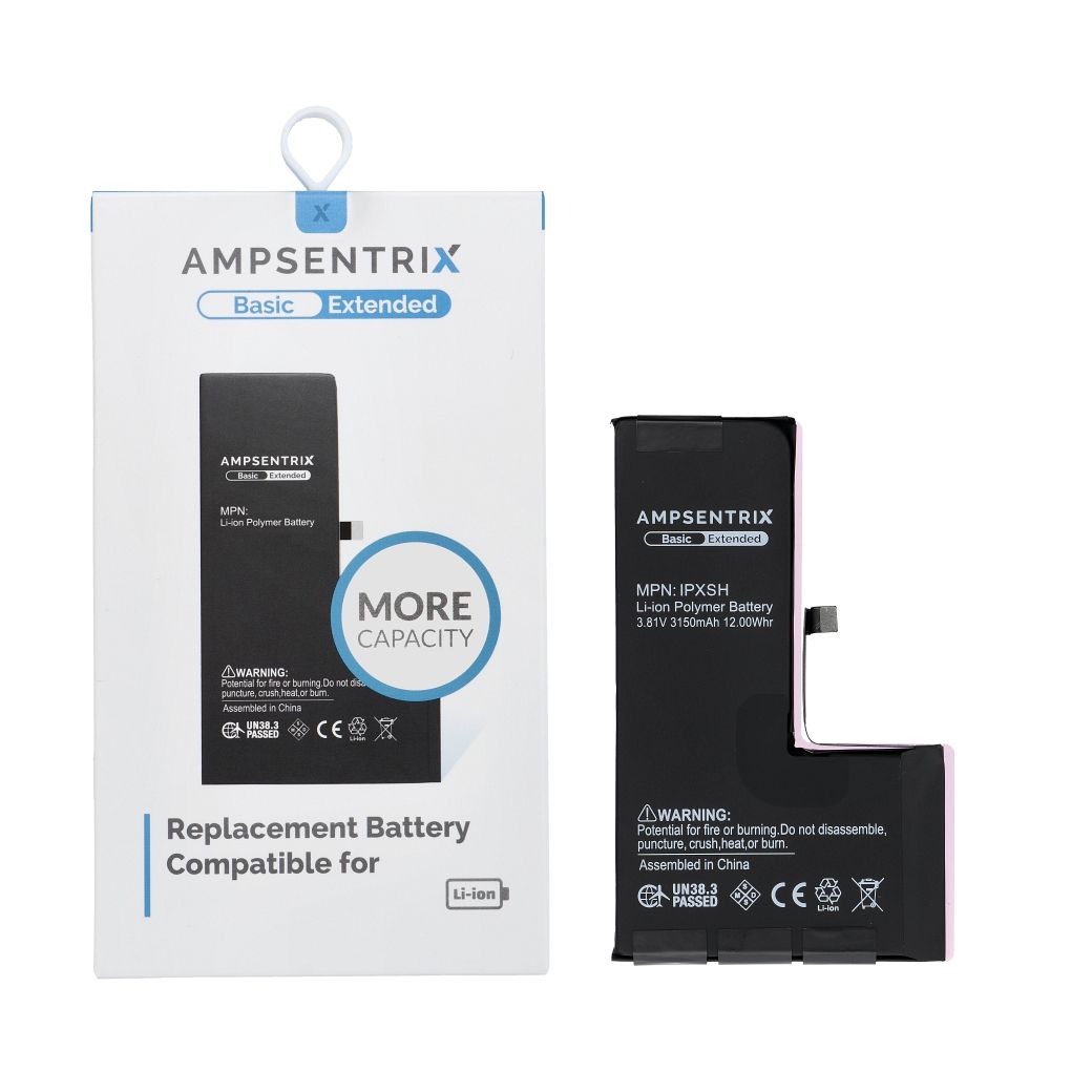 AmpSentrix Basic baterija iPhone XS (didelė talpa 3150 mAh)