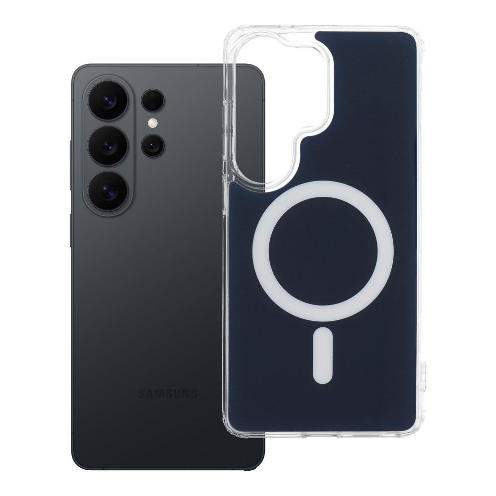Чехол Samsung S26 ULTRA Clear Fusion Mag Cover совместимый с MagSafe тёмно-синий