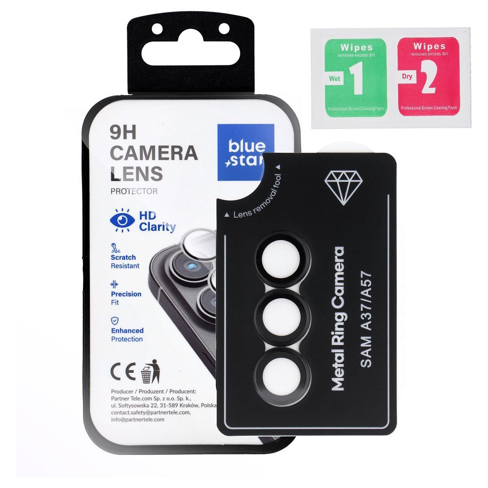 Защита объектива камеры BLUE STAR Easy Install SAMSUNG A37, черная