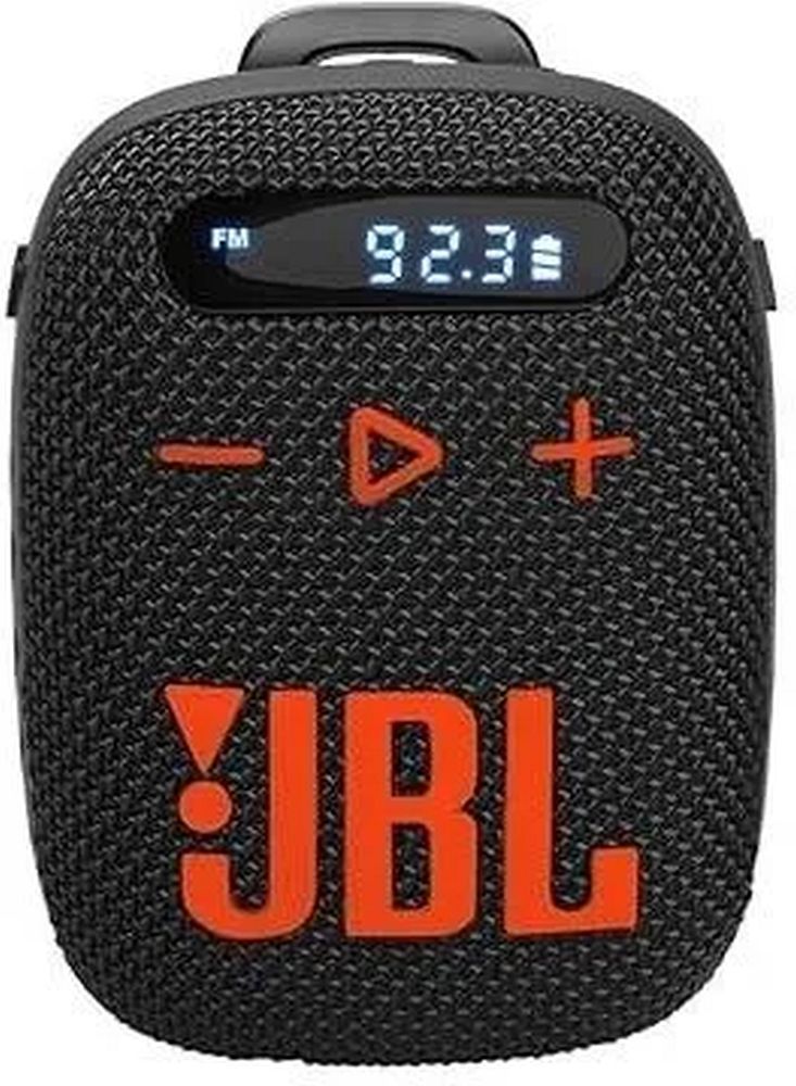 Belaidis garsiakalbis JBL Wind 3 su vairo laikikliu juodas ir oranžinis