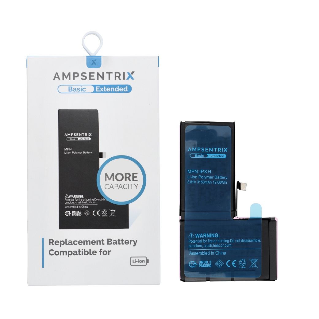 AmpSentrix Basic baterija iPhone X (didelė talpa 3150 mAh)
