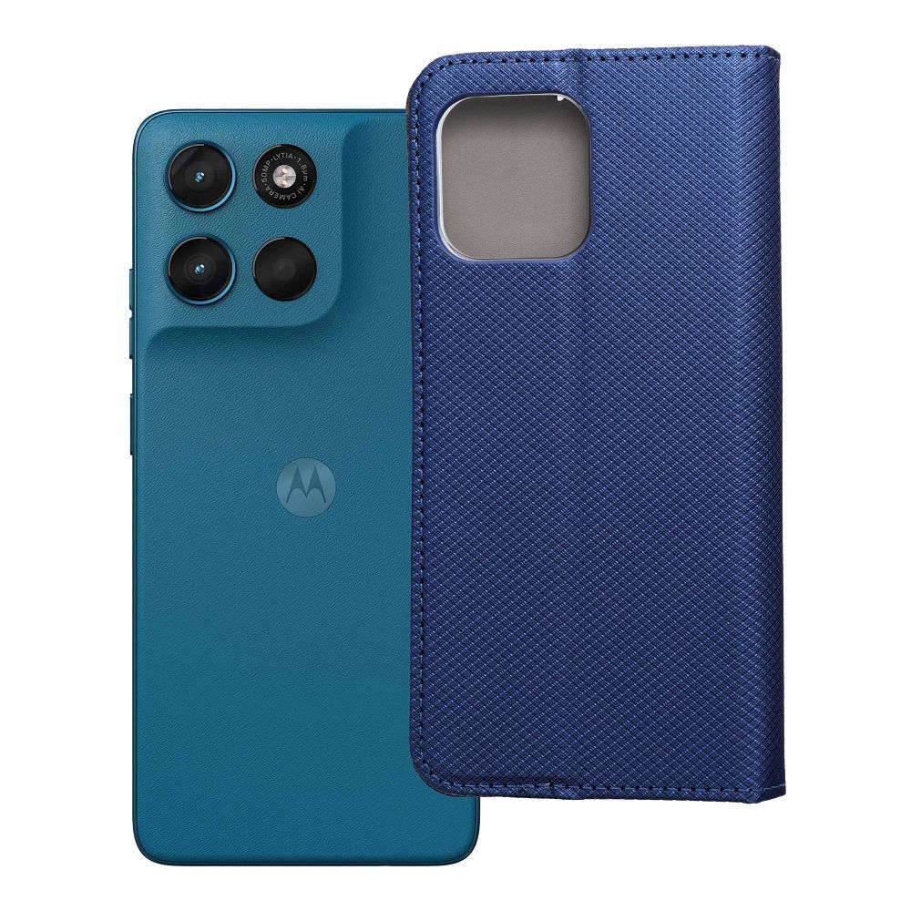 SMART CASE Book dėklas skirtas Motorola G57 POWER - tamsiai mėlynas