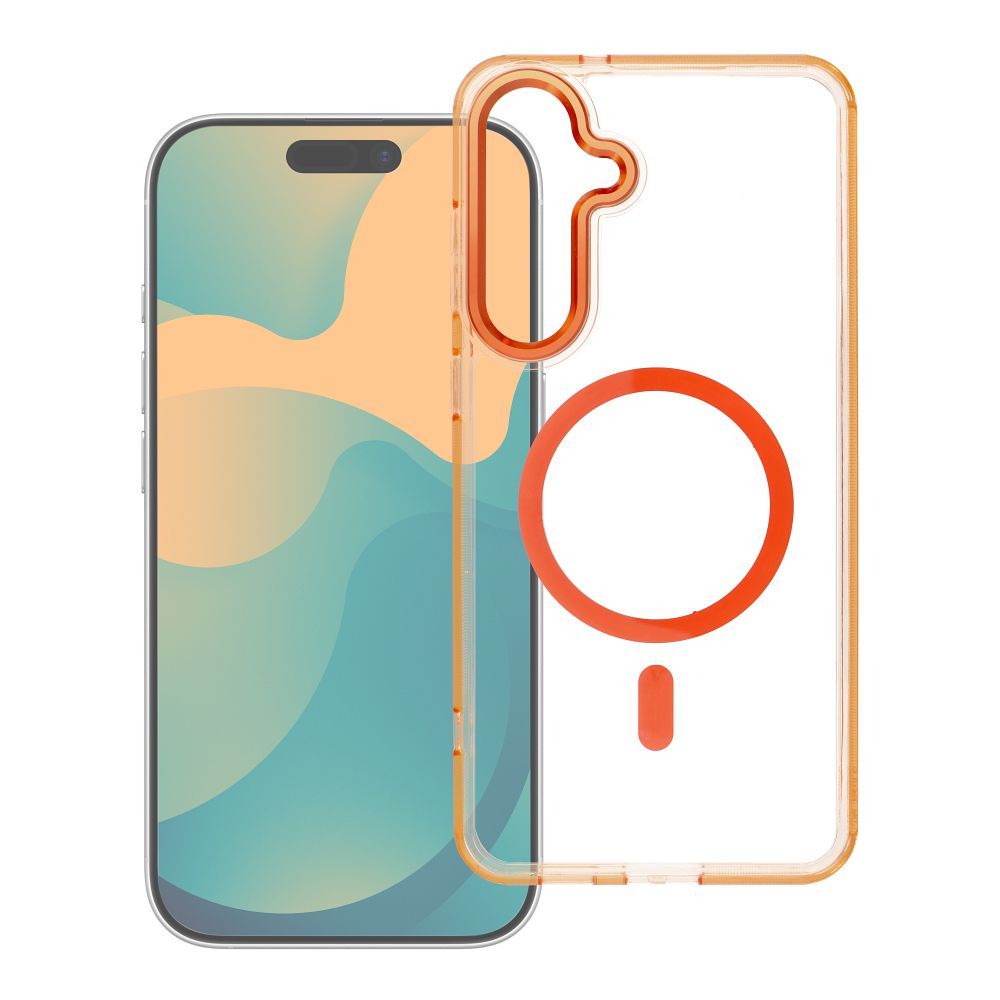 Чехол Samsung S26 ULTRA Frame Clear Hybrid Mag Cover, совместимый с MagSafe, hermes оранжевый