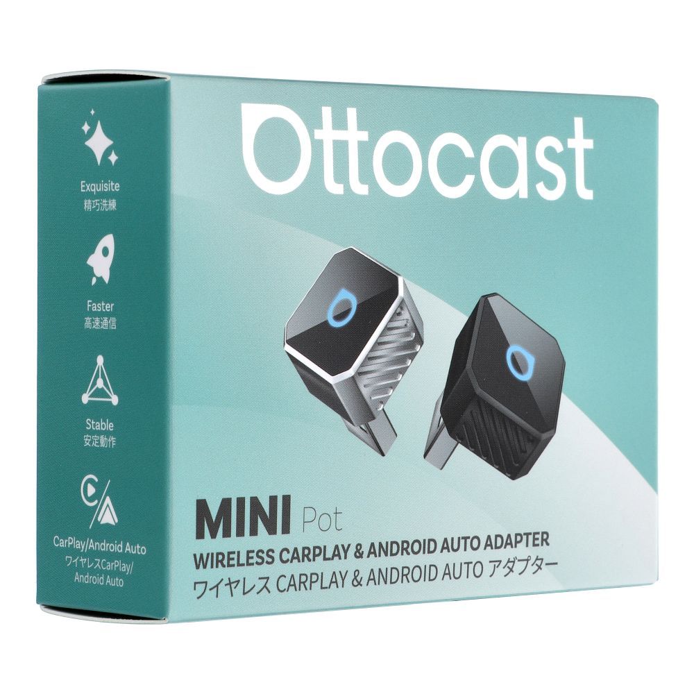 Garso adapteris automobiliui OTTOCAST Mini Cube T3 (CarPlay Android auto) sidabrinis
