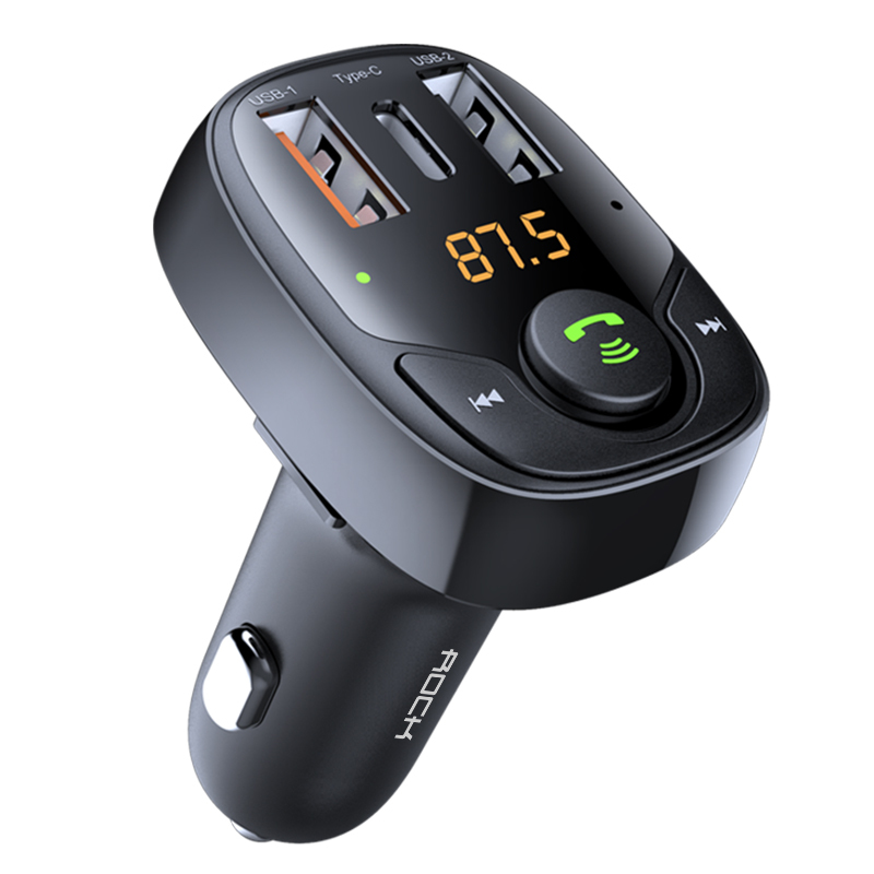 Rock FM transliatorius B301 MP3, Bluetooth - 2xUSB + Type C + micro SD - 36W juodas